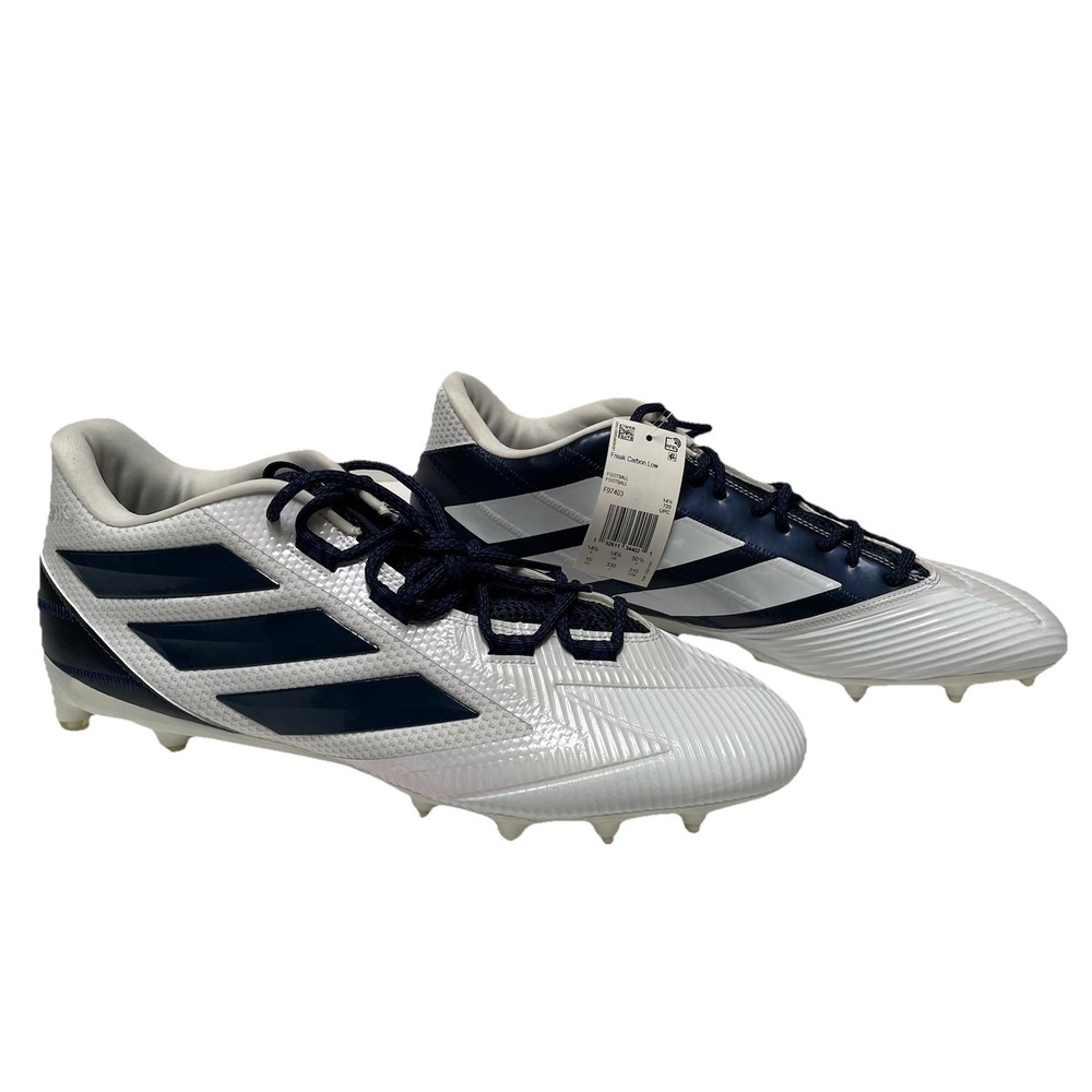 Adidas Freak Carbon Low Football Cleats Men's 14.5 Lacrosse White/Navy Blue NEW